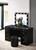 Avery Vanity Desk With Glass Top, Led Mirror & Stool Black