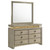 Giselle 8-Drawer Bedroom Dresser With Mirror With LED Rustic Beige