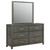 Kieran 6-Drawer Bedroom Dresser With Mirror Grey