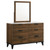 Mays 6-Drawer Dresser With Mirror With Faux Marble Top Walnut Brown