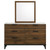 Mays 6-Drawer Dresser With Mirror With Faux Marble Top Walnut Brown