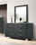 Melody 6-Drawer Upholstered Dresser With Mirror Grey