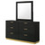 Caraway 6-Drawer Bedroom Dresser With Mirror Black