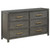 Kieran 6-Drawer Bedroom Dresser Gray