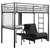 Jenner Twin Futon Workstation Loft Bed And Futon Pad Black