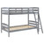 Rhea Wood Twin Over Twin Bunk Bed Grey