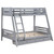 Trisha Wood Twin Over Full Bunk Bed With Storage Drawers Grey