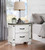 Lilith 2-Drawer Nightstand Distressed Gray And White