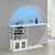 Risley 2-Door Circular LED Home Bar With Wine Storage White High Gloss