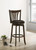 Lambert Pub Height Swivel Bar Stool With Upholstered Seat Dark Cherry And Dark Brown Wood