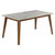 Everett 5 Piece Faux Marble Top Dining Table Natural Walnut And Gray