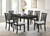 Appleton 7 Piece Rectangular Wood Dining Table Set Black Washed And Light Grey