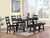 Newport 6 Piece Rectangular Trestle Table Dining Set witih Bench Black