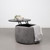 Tesoro Upholstered Round Lift Top Storage Ottoman Grey And Black