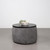 Tesoro Upholstered Round Lift Top Storage Ottoman Grey And Black