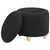 Valia Faux Sheepskin Upholstered Round Storage Ottoman Black