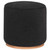 Zena Faux Sheepskin Upholstered Round Ottoman Black