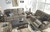 Segburg Cobblestone Reclining Sofa & Double Reclining Loveseat with Console