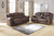 Stoneland Chocolate Reclining Sofa & Double Reclining Loveseat with Console