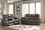 Warnerton Chocolate Power Reclining Sofa with ADJ HDRST & Power Reclining Loveseat with CON/ADJ HDRST