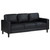 Ruth 2 Piece Upholstered Track Arm Faux Leather Sofa Set Black