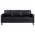 Ruth 2 Piece Upholstered Track Arm Faux Leather Sofa Set Black