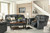 Capehorn Granite REC Sofa, DBL REC Loveseat with Console & Rocker Recliner