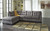 Maier Gray Dark 3 Pc. Lafr Chaise & Raf Sofa Sectional & Accent Ottoman