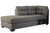 Maier Gray Dark 3 Pc. Lafr Chaise & Raf Sofa Sectional & Accent Ottoman