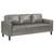 Ruth 3 Piece Upholstered Track Arm Faux Leather Sofa Set Grey