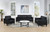 Ruth 3 Piece Upholstered Track Arm Faux Leather Sofa Set Black