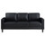 Ruth 3 Piece Upholstered Track Arm Faux Leather Sofa Set Black