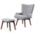 Willow Upholstered Accent Chair With Ottoman Pearl Silver