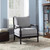 Blanchett Cushion Back Accent Chair Gray And Black