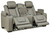 Backtrack Gray Pwr Rec Loveseat/Con/Adj Hdrst