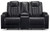 Center Point Black Dbl Rec Loveseat W/Console