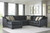 Eltmann Slate LAF Corner Chaise, Armless Loveseat & RAF Sofa with Corner Wedge Sectional