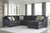Eltmann Slate LAF Sofa with Corner Wedge, Armless Loveseat & RAF Corner Chaise Sectional