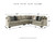 Bovarian Stone LAF Loveseat, Armless Chair & RAF Sofa with Corner Wedge Sectional