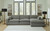 Elyza Smoke Right Arm Facing Corner Chaise 3 Pc Sectional