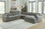 Elyza Smoke Right Arm Facing Corner Chaise 5 Pc Sectional