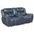 Sloane Upholstered Motion Reclining Loveseat With Console Blue