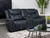 Sloane Upholstered Motion Reclining Loveseat With Console Blue