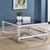 Lindley Square Coffee Table With Acrylic Legs And Tempered Mirror Top Chrome