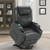 Sanger Upholstered Power Lift Recliner Chair With Massage Charcoal Grey