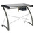 Melo - Glass Top Drafting Table With Storage - Silver
