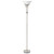Archie - Frosted Torchiere Floor Lamp - Brushed Steel