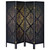 Haidera - 4-Panel Room Divider Folding Screen - Black Damask
