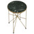 Eliska - Round Green Marble Top Accent Side Table - Antique Gold