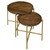 Malka - 2 Piece Round Wood Nesting Table - Dark Brown And Gold